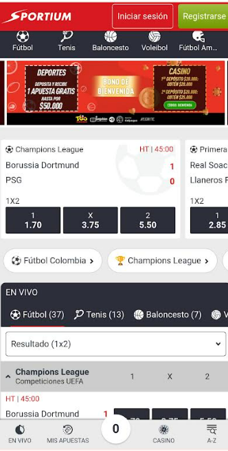 Apuestas deportivas en Sportium