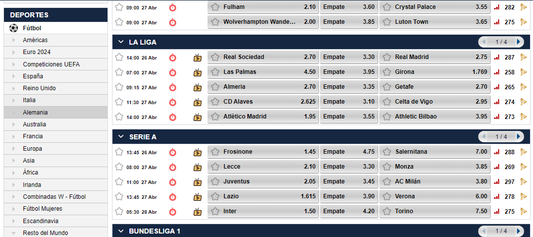 Apuestas deportivas en Wplay 1