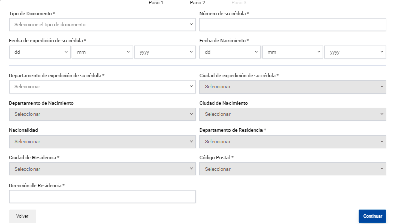 Registro de una cuenta en el sitio web oficial 1