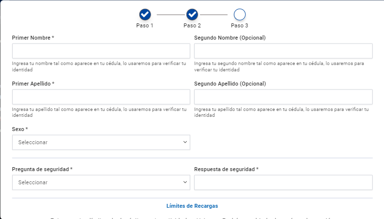 Registro de una cuenta en el sitio web oficial 1