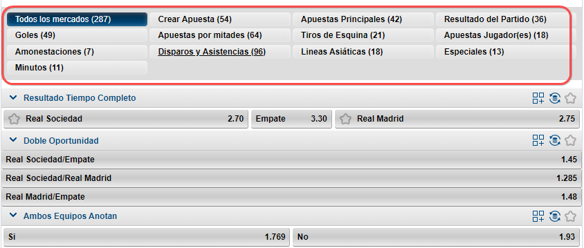 Tipos de apuestas 1