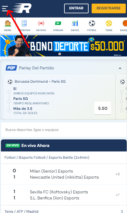 Versión móvil del sitio