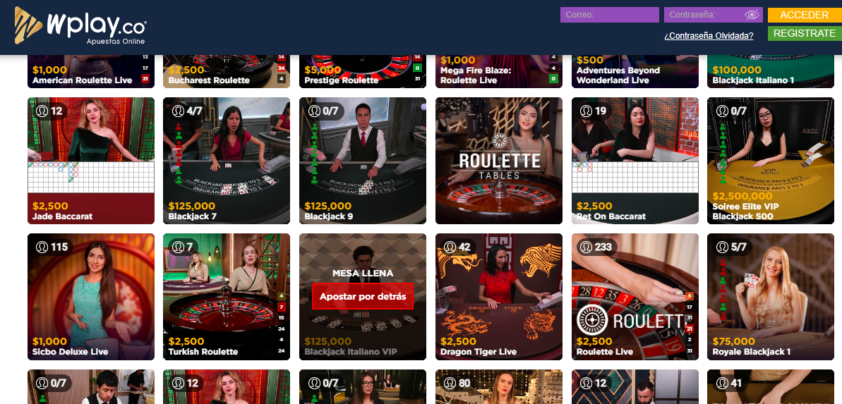 Wplay Casino: interesantes juegos y sus características