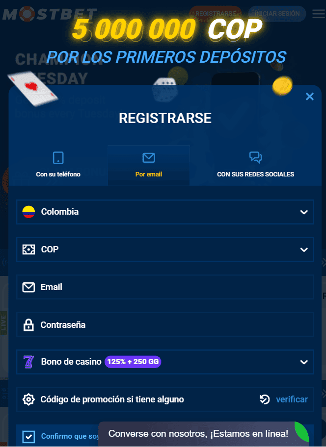 Registro en Mostbet Colombia